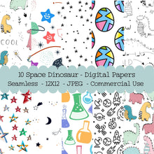 Load image into Gallery viewer, Space Dinosaur Seamless Pattern
