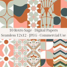 Load image into Gallery viewer, Retro Sage Seamless Pattern