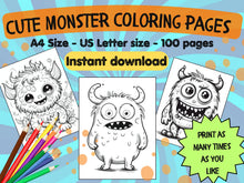 Load image into Gallery viewer, Cute monster coloring pages - 100
