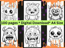 Load image into Gallery viewer, Cute monster coloring pages - 100