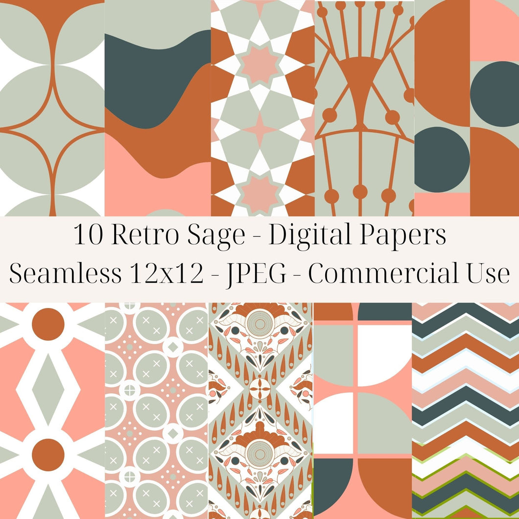 Retro Sage Seamless Pattern