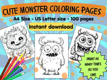 Load image into Gallery viewer, Cute monster coloring pages - 100
